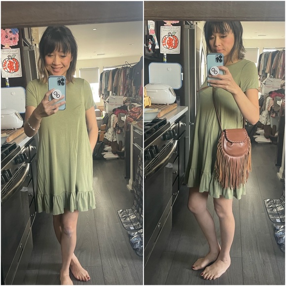 BellanBlue Dresses & Skirts - 025 Boho Minimalist Ruffle Hem Mini Dress